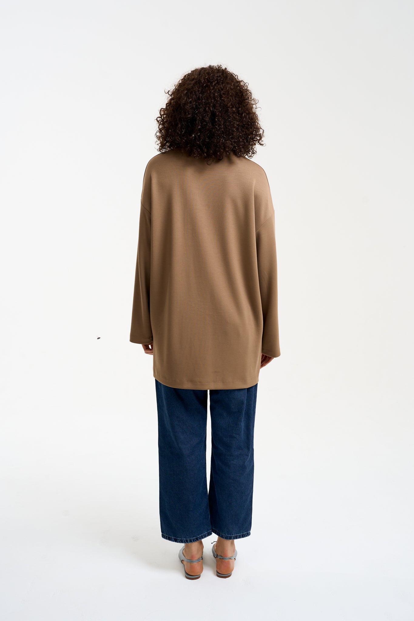 Oversized long sleeve nude