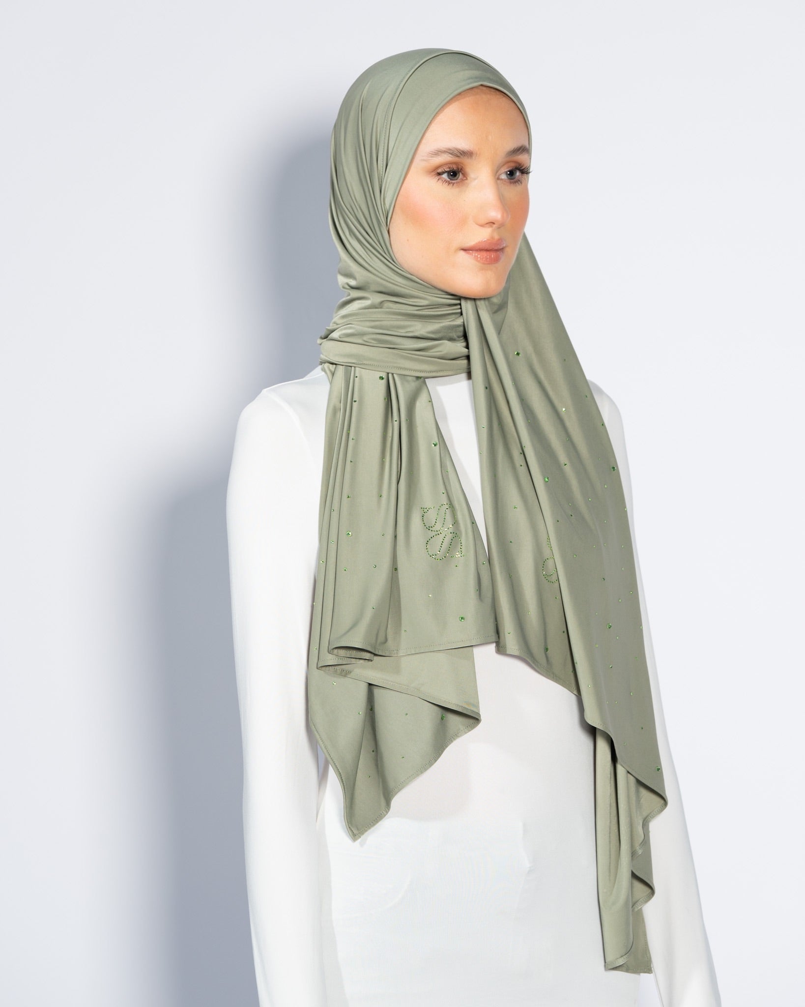 Stone Liquid Scarf | Moss Green
