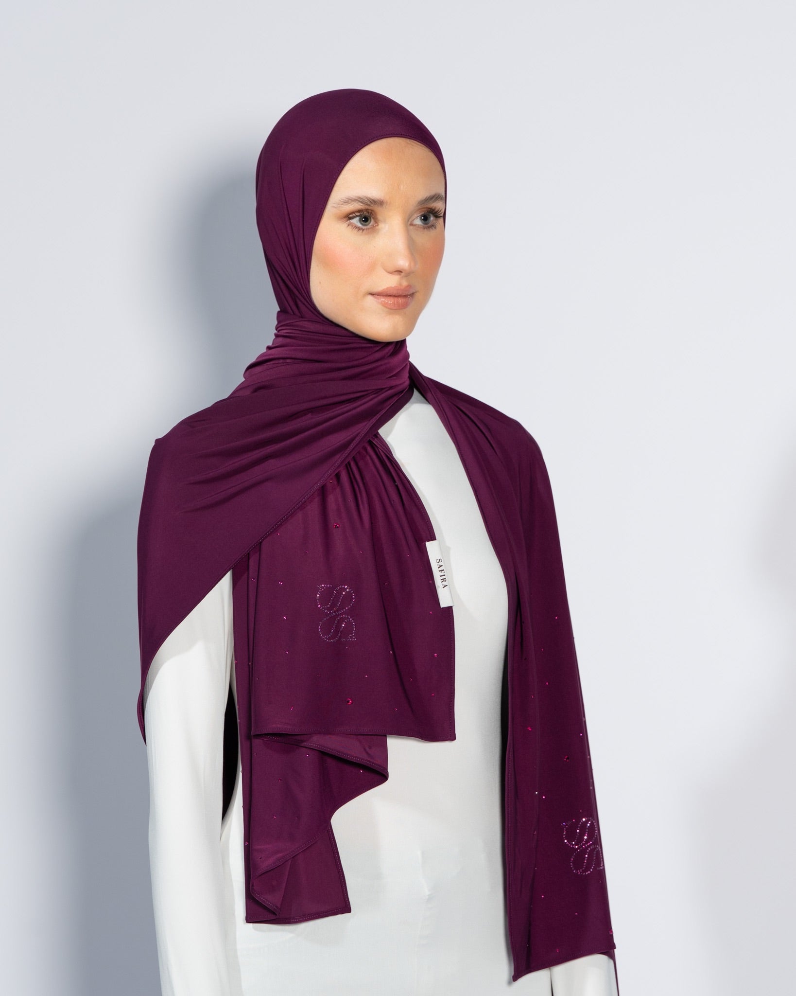 Stone Liquid Scarf | Deep Plum