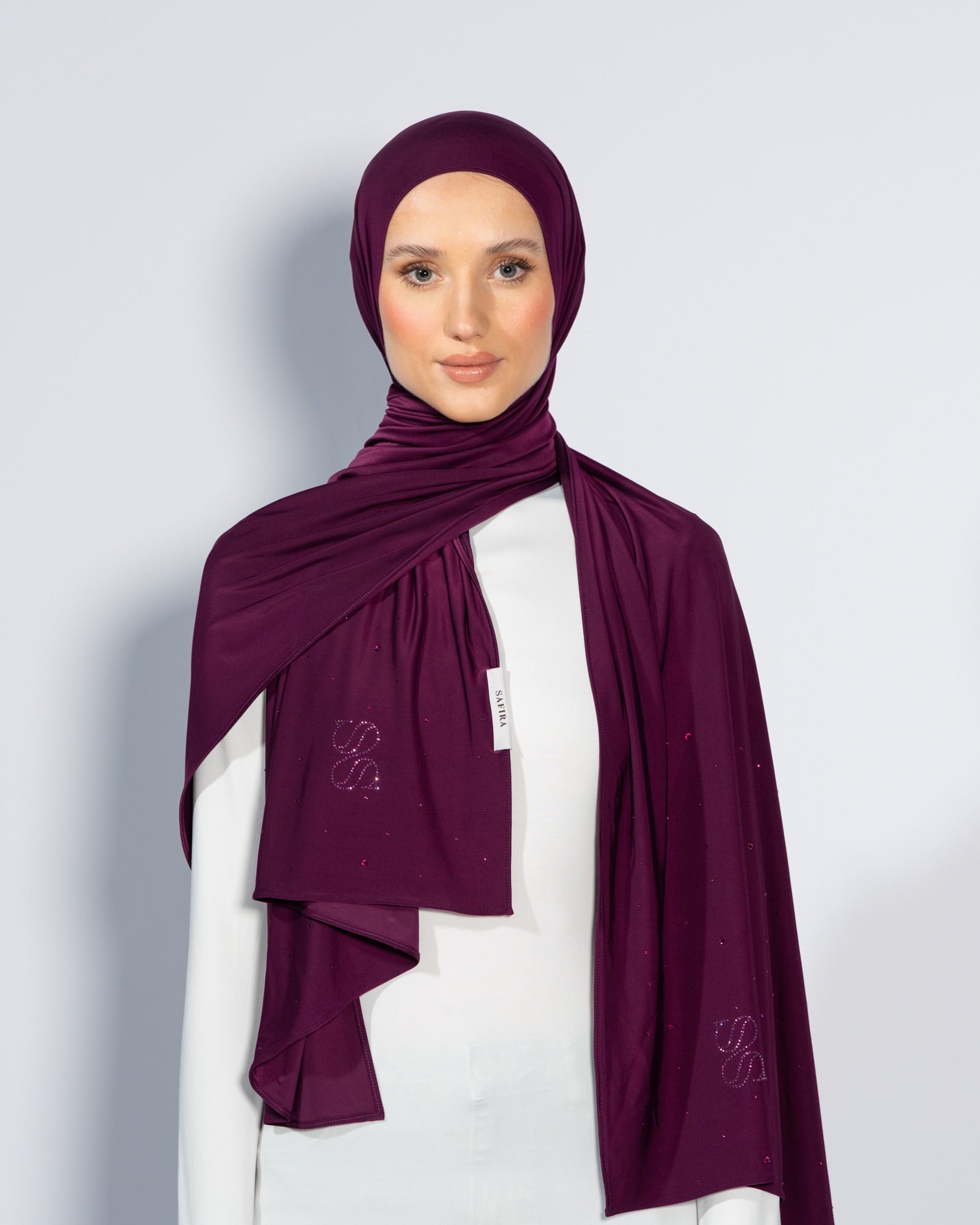 Stone Liquid Scarf | Deep Plum
