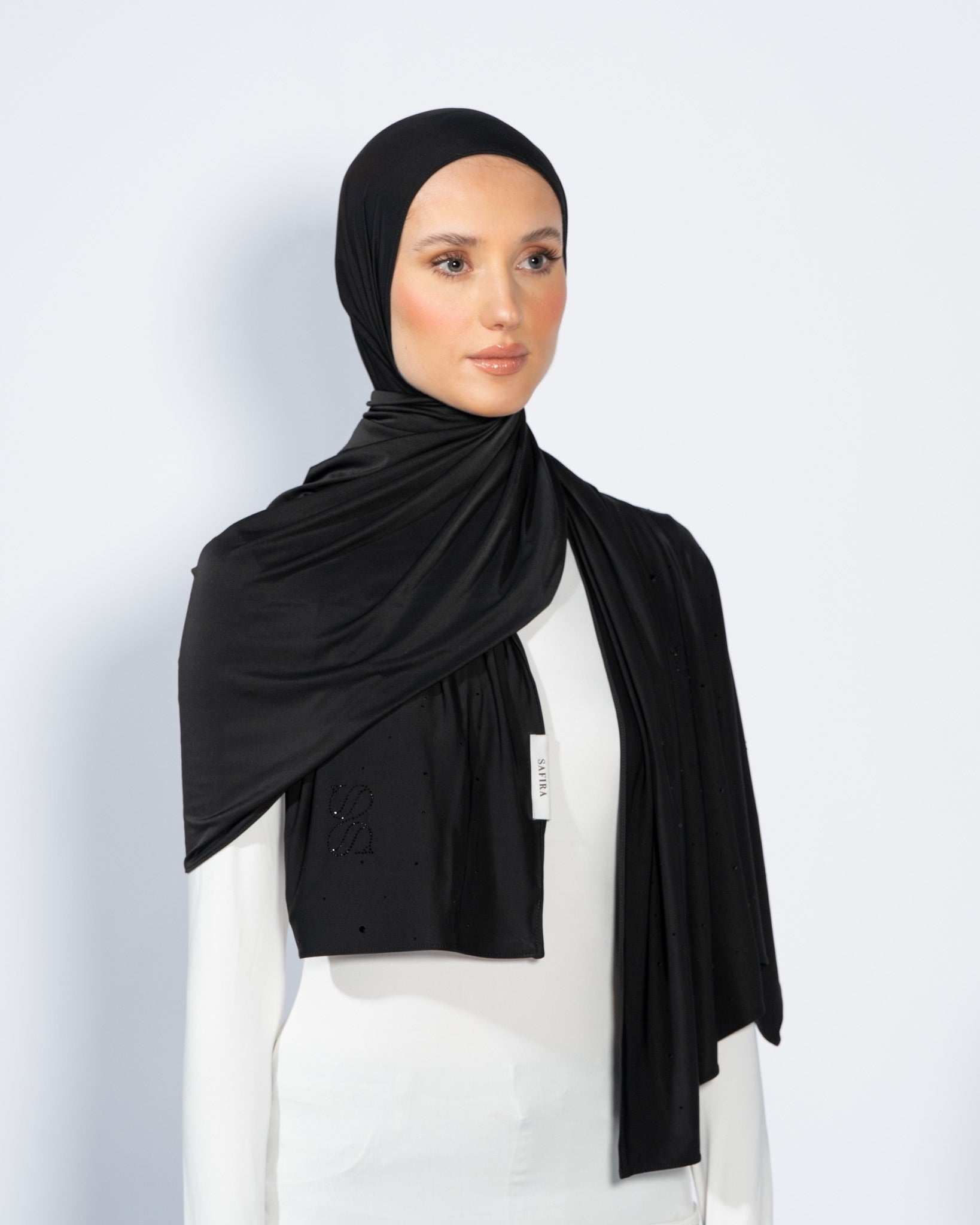 Stone Liquid Scarf | Black on Black