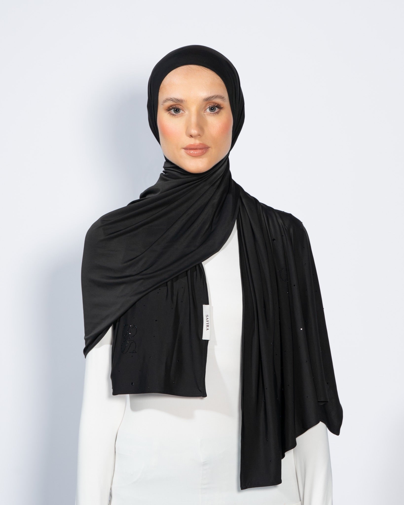 Stone Liquid Scarf | Black on Black