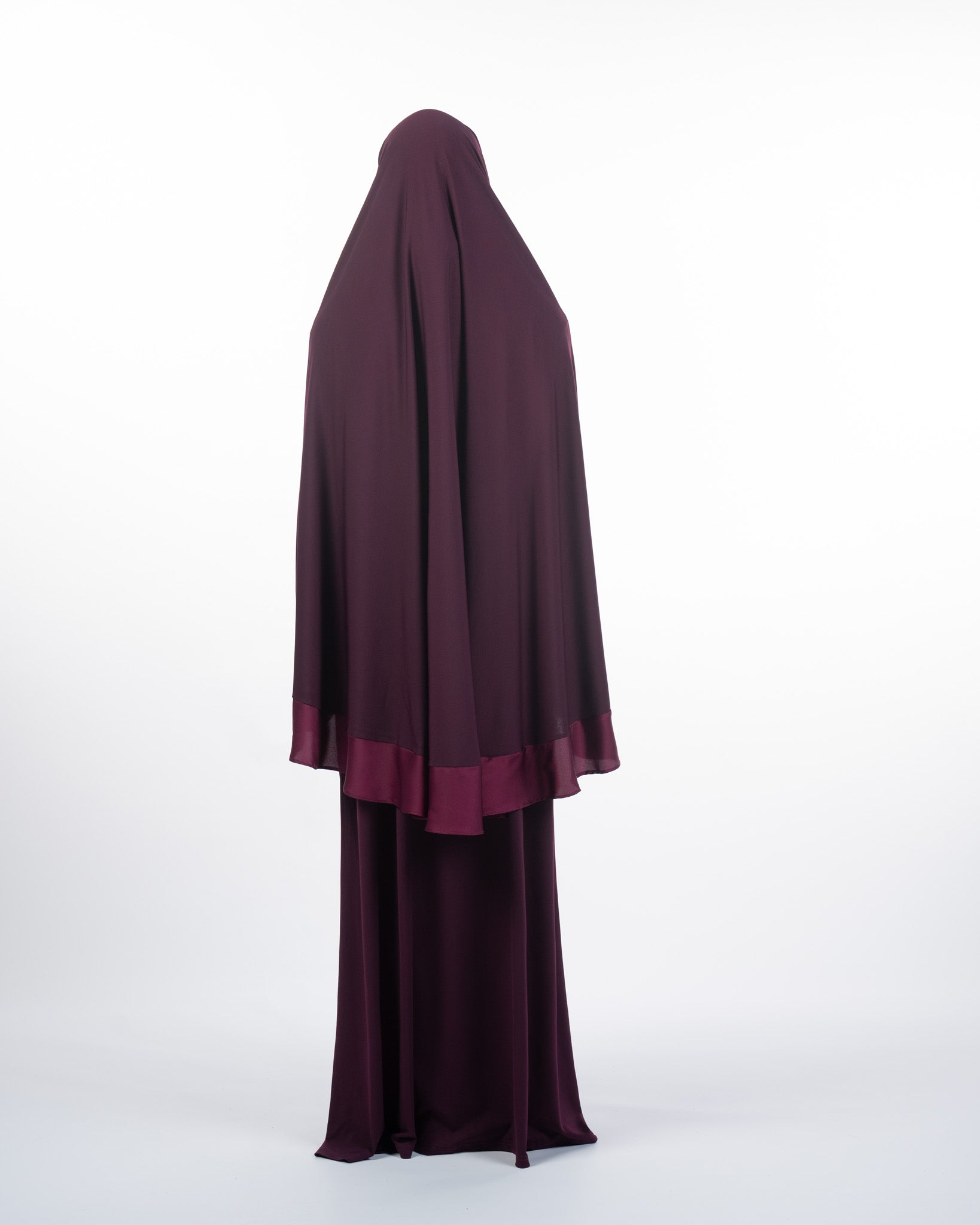 Silk Khimaar Set | Dark Plum