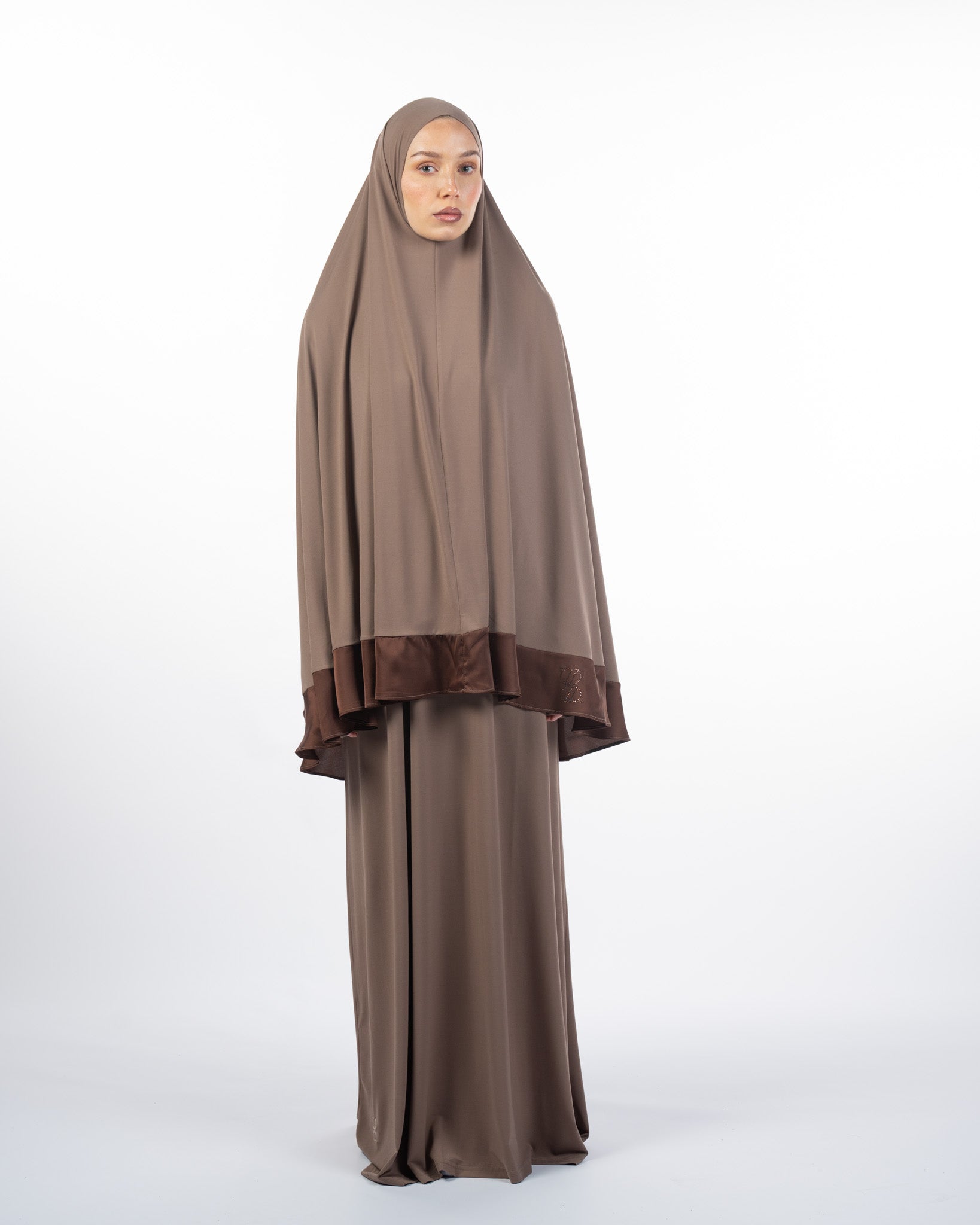 Silk Khimaar Set | Nude Taupe
