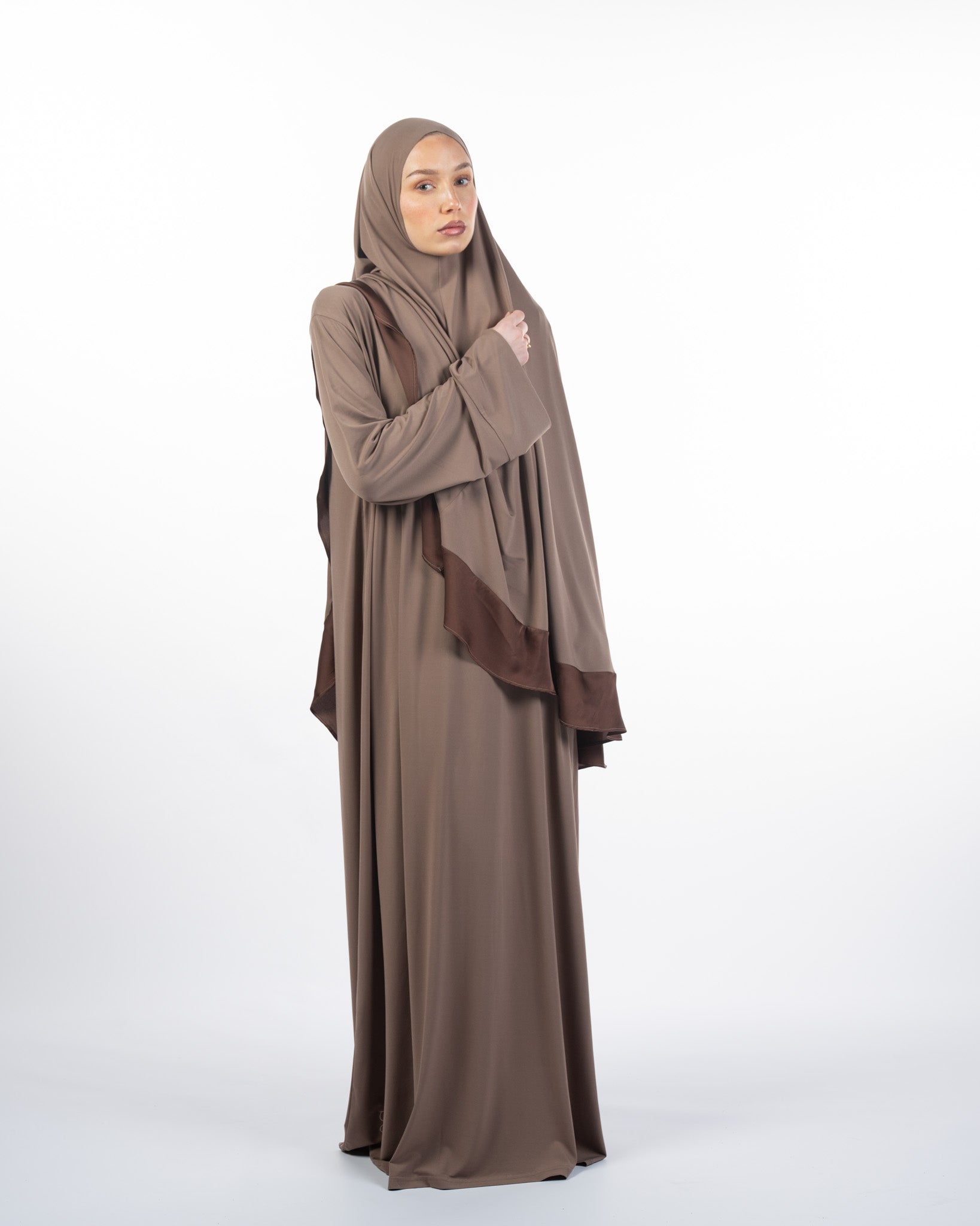 Silk Khimaar Set | Nude Taupe