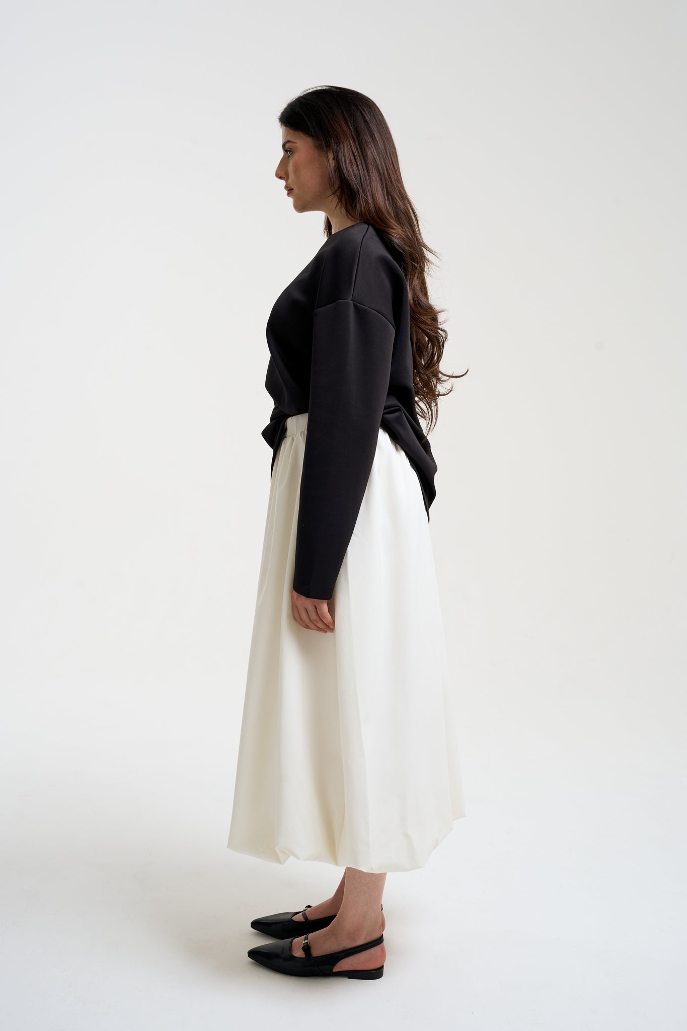 Balloon Maxi Skirt Ecru