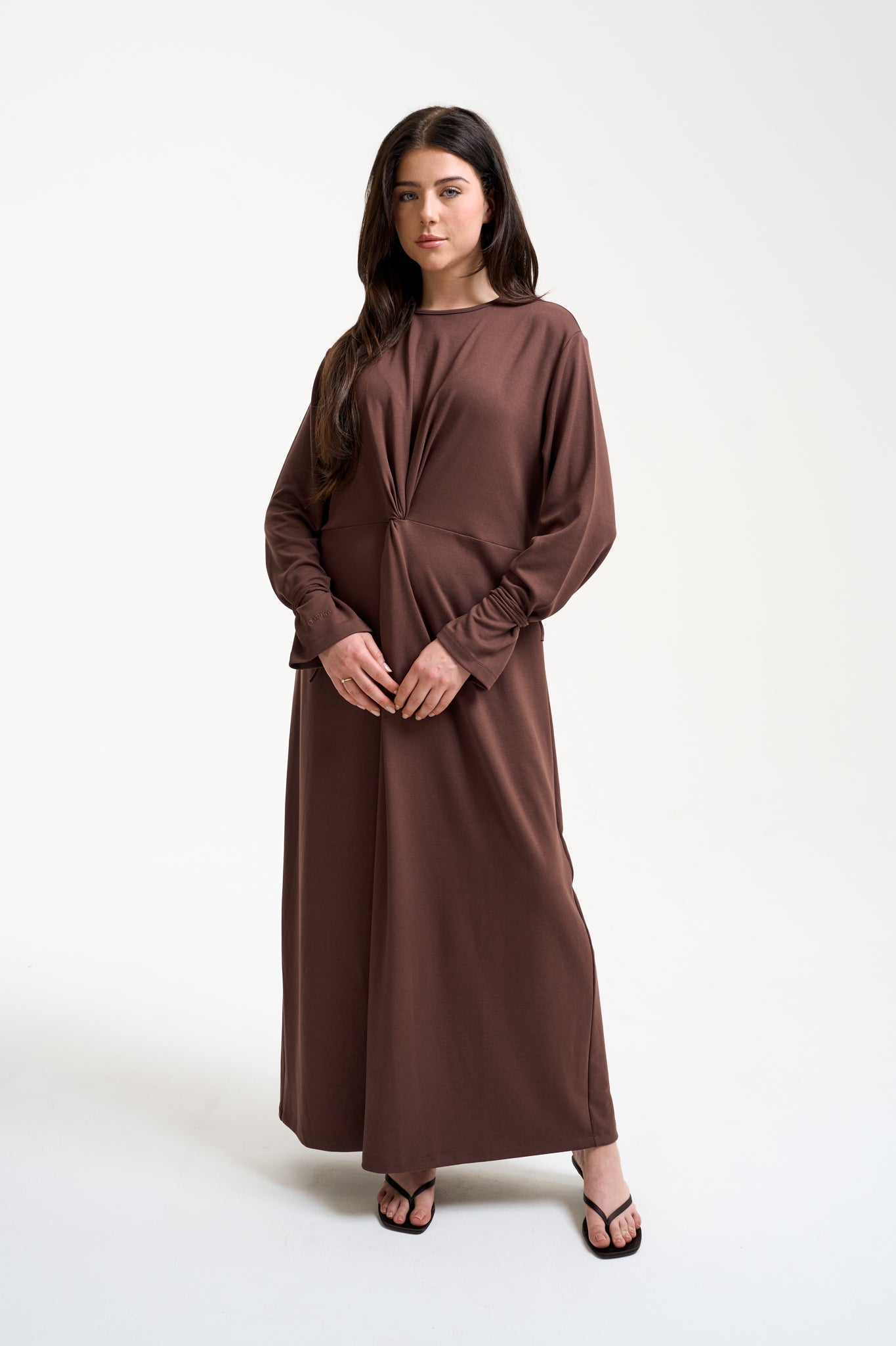 Twisted Maxi Dress Brown